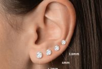 Diamond Stud Earring Size Chart (with Actual Photos on Ear) | Ryan Hart